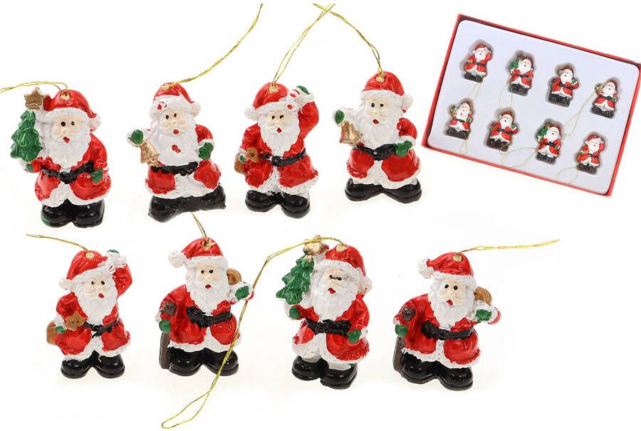 Merkloos Kersthangers kerstmannen -16x stuks kunststof 3 5 cm -ornamenten Kersthangers