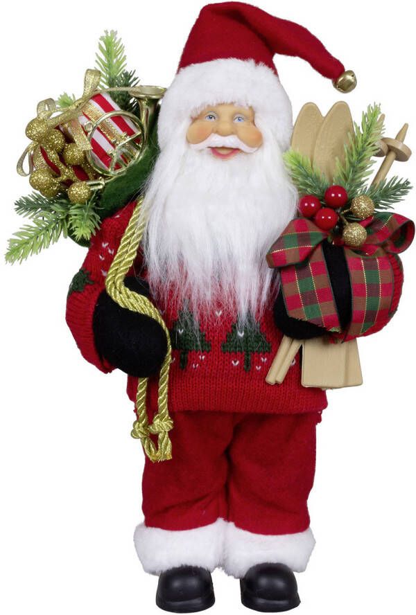Merkloos Kerstman beeld H30 cm rood staand kerstpop Kerstman pop