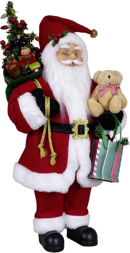 Merkloos Kerstman beeld H45 cm rood staand kerstpop Kerstman pop
