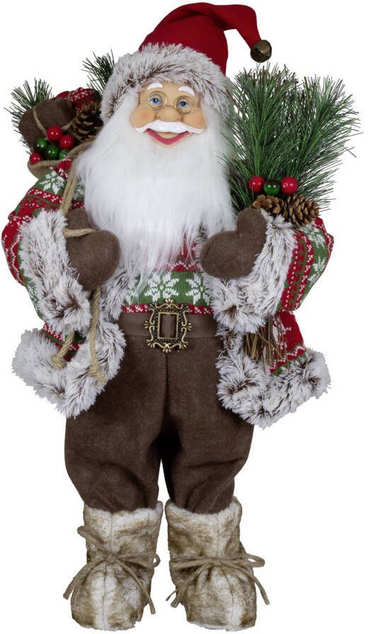 Merkloos Kerstman beeld H60 cm rood staand kerstpop Kerstman pop