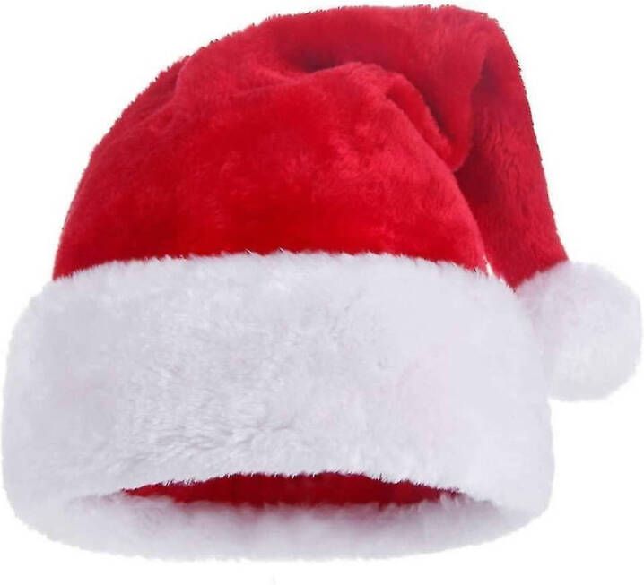 Merkloos Kerstmuts rood wit 45 cm
