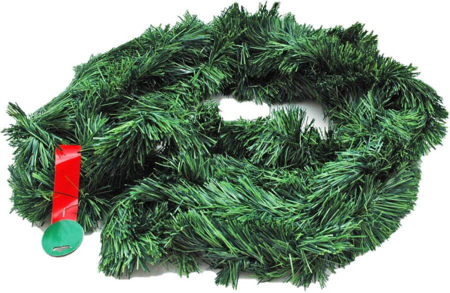 Merkloos Kerstslinger dennen guirlande groen L10 mtr x B10 cm kunststof Guirlandes