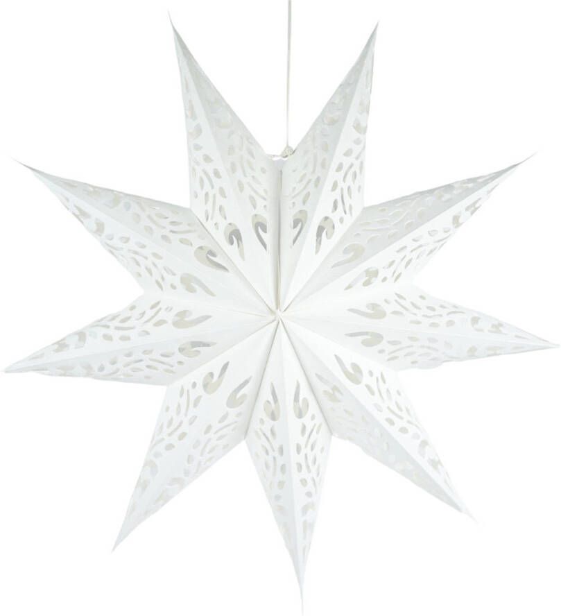 Merkloos Kerstster Ster Hangend Kerstdecoratie Met patroon Ø 60 cm Papier Wit 2 Stuks