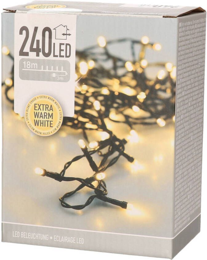 Merkloos Set van 3x stuks kerstverlichting warm wit buiten 120 lampjes 900 cm Kerstlampjes kerstlichtjes boomverlichting Kerstverlichting kerstboom