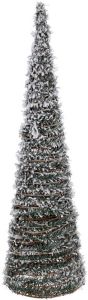 Merkloos Kerstverlichting figuren Led kegel kerstboom lamp 60 cm groen op batterijen met timer kerstverlichting figuur