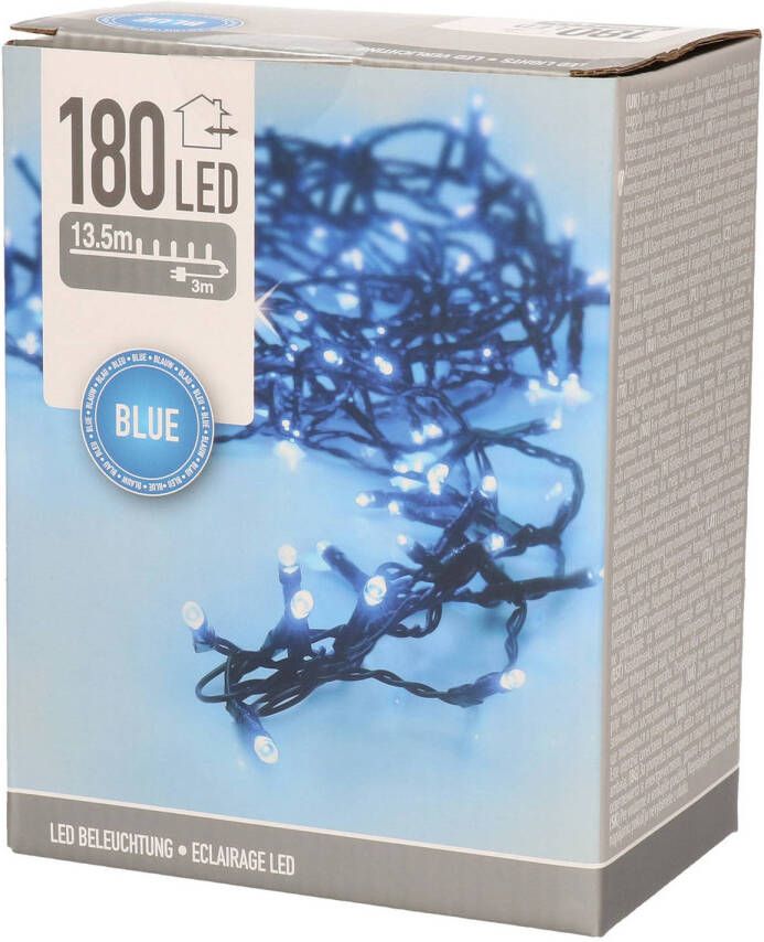 Merkloos Kerstverlichting LED blauwe lampjes 180 stuks Kerstverlichting kerstboom