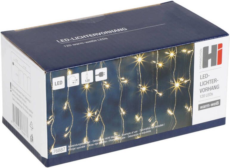 Merkloos Kerstverlichting lichtgordijn ijspegellichtjes voor het raam met 120 lichtjes warm wit 100 x 200 cm Kerstverlichting l