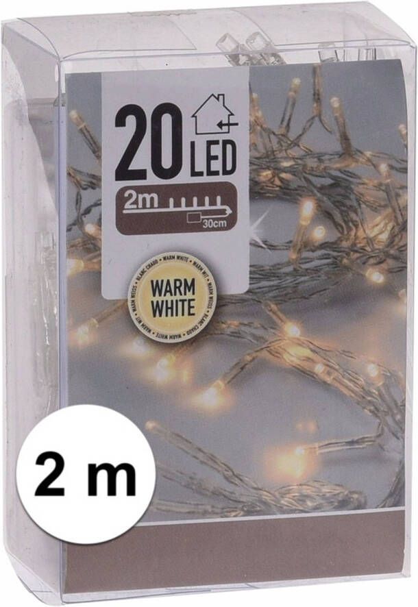Merkloos Kerstverlichting op batterij warm wit 20 lampjes
