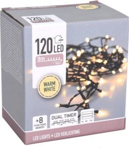 Merkloos Kerstverlichting op batterij warm wit buiten 120 lampjes 900 cm Kerstverlichting kerstboom