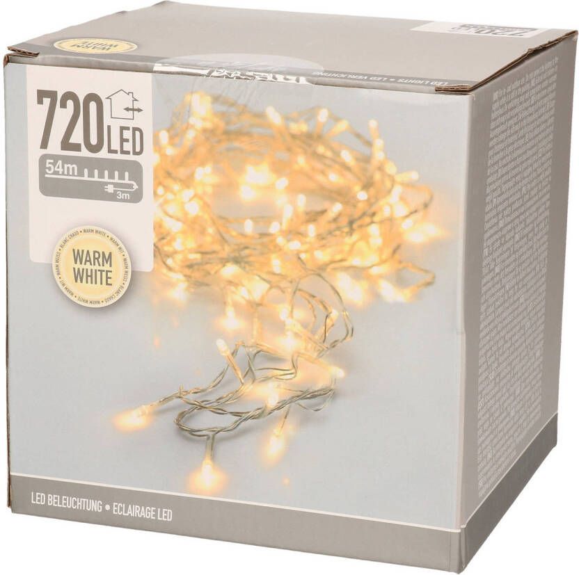 Merkloos Kerstverlichting transparant 720 leds warm witte lampjes 5400 cm Boomverlichting Kerstverlichting kerstboom
