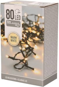 Merkloos Kerstverlichting warm wit buiten 80 lampjes lichtsnoer 600 cm Kerstverlichting kerstboom