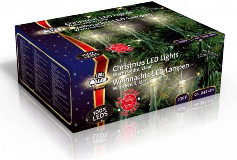 Merkloos Kerstverlichting warm wit met 100 LED&apos;s
