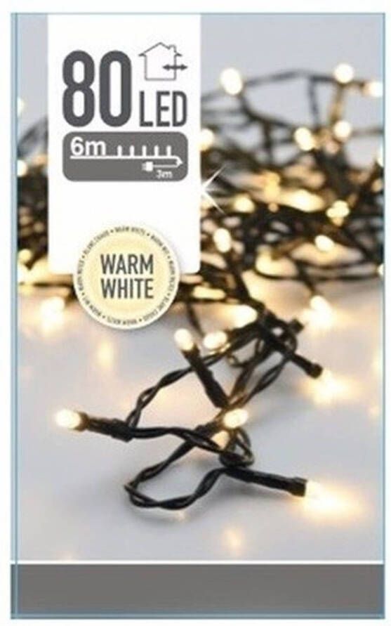 Merkloos Kerstverlichting warm witte kerstlampjes 80 lichtjes Kerstverlichting kerstboom