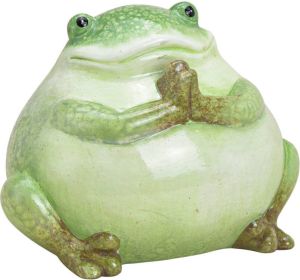 Merkloos Kikker pad beeldje van keramiek groen 10 cm tuindecoratie Decoratiebeeldjes tuinbeelden Decoratie kikkers Beeldjes