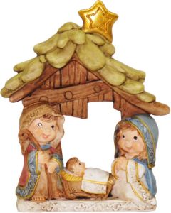 Merkloos Kinderkamer kinder kerststalletje 9 x 12 cm Kerststallen