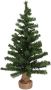 Merkloos Kleine kerstboom in jute zak inclusief verlichting 75 cm Kunstkerstboom - Thumbnail 1