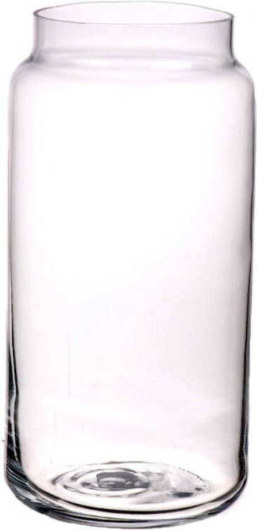 Merkloos Kleine ronde vaas vazen van glas 20 x 10 cm Vazen