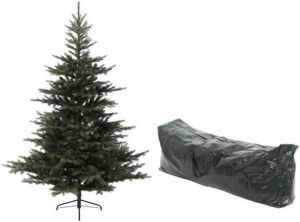 Merkloos Kerst kunstbomen Grandis Fir 210 cm groen met opbergzak Kunstkerstboom