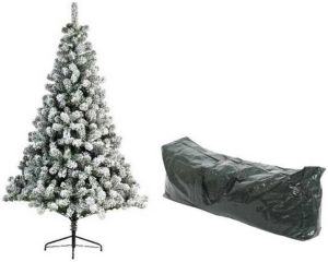 Merkloos Kunst kerstboom Imperial pine 180 cm met sneeuw en opbergzak Kunstkerstboom