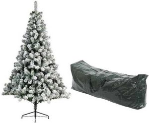 Merkloos Kunst kerstboom Imperial pine 210 cm met sneeuw en opbergzak Kunstkerstboom