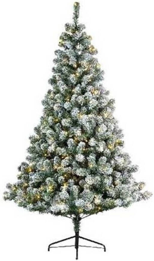 Merkloos Kunst kerstboom Imperial pine met sneeuw en verlichting150 cm kunstbomen