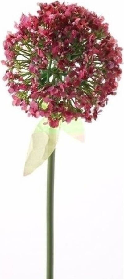 Merkloos Kunst Sierui Allium steelbloem rose rood 70 cm Kunstbloemen