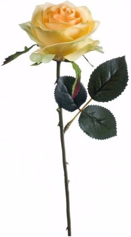 Merkloos Kunstbloem Roos Simone geel 45 cm