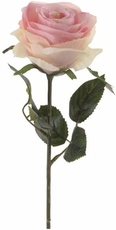 Emerald Kunstbloem roos Simone licht roze 45 cm decoratie bloemen Kunstbloemen