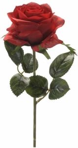 Merkloos Kunstbloem roos Simone rood 45 cm Kunstbloemen