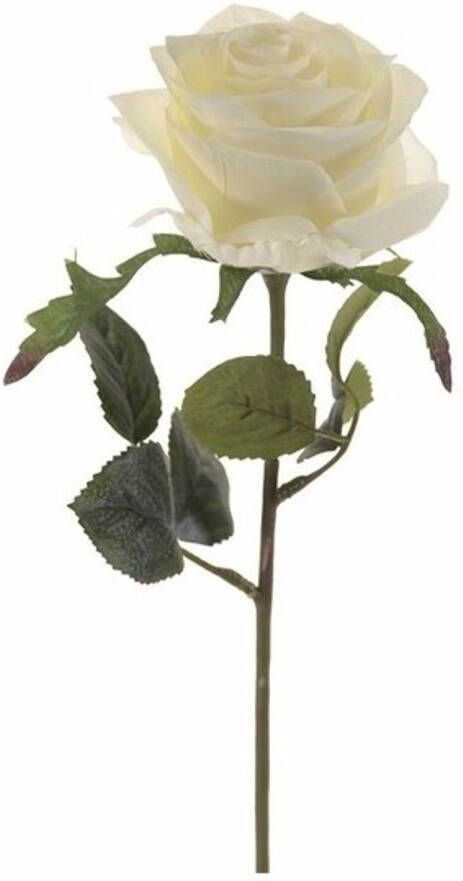 Emerald Kunstbloem roos Simone wit 45 cm decoratie bloemen Kunstbloemen