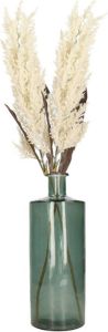 Merkloos Kunstbloemen bloemstuk pluimen boeket in flesvaas creme wit 88 cm hoog Vazen