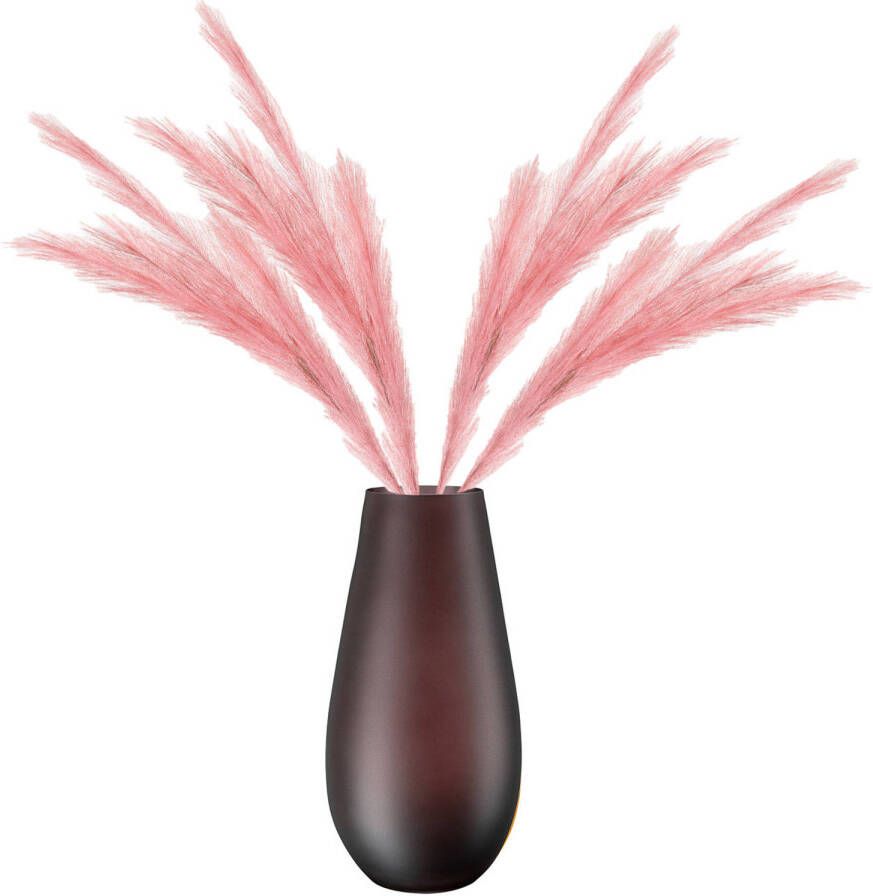 Merkloos Kunstbloemen bloemstuk pluimen boeket in vaas roze bruin tinten 80 cm hoog Kunstbloemen