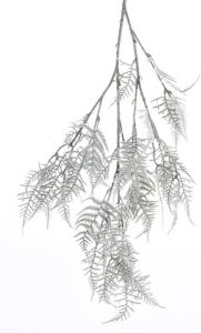 Merkloos Kunstplant Asparagus tak met sneeuw 100 cm Kerstboeket maken Kunstbloemen Aspergeplant Kunstplanten