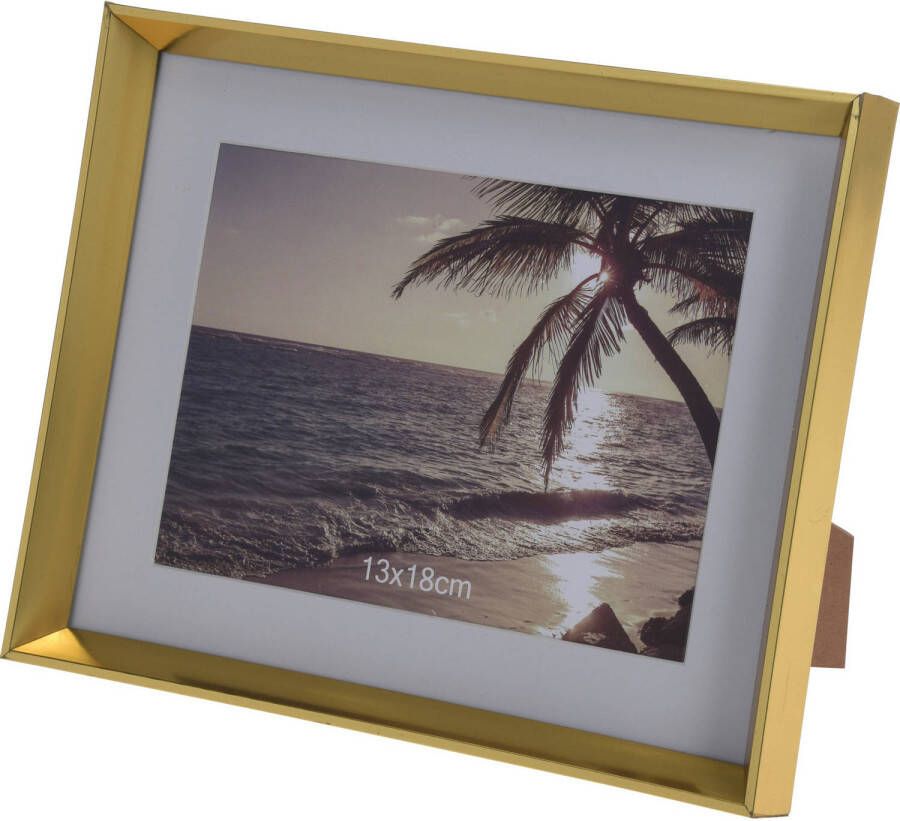 Merkloos Kunststof fotolijst goud geschikt voor een foto van 13 x 18 cm Fotolijsten