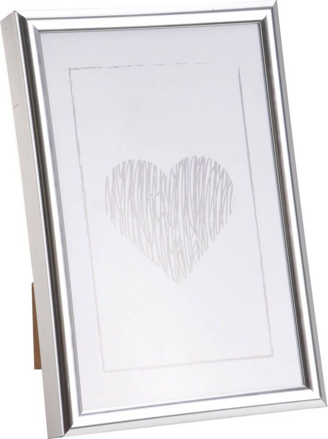 Merkloos Kunststof fotolijst zilver geschikt voor een foto van 10 x 15 cm Fotolijsten