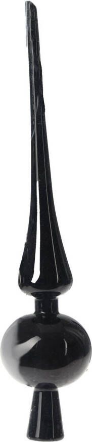 Merkloos Kunststof piek kerstboom topper zwart mat H27 5 cm kerstboompieken