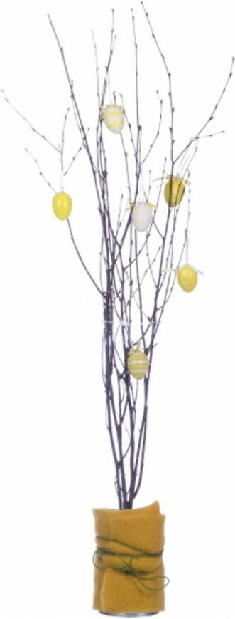 Merkloos 1x Bosje bruine paastakken 75 cm berkentakken kunsttakken Paasdecoratie Paasversiering Kunstplanten