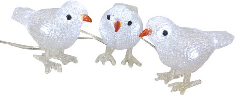 Merkloos LED acryl figuren vogeltjes 6x 15 cm kerstverlichting figuur
