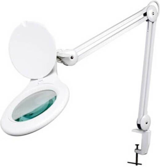 Merkloos Led Bureaulamp Met Vergrootglas 5 Dioptrie 4W wit