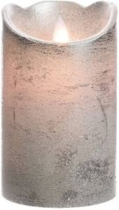 Merkloos LED kaars stompkaars zilver 12 cm flakkerend Kerst diner tafeldecoratie Home deco kaarsen