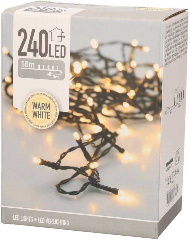 Merkloos LED kerstverlichting warm wit 240 lampjes Kerstverlichting kerstboom