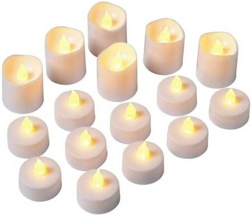 Merkloos LED theelichtjes waxinelichtjes 32 stuks flakkerend LED kaarsen
