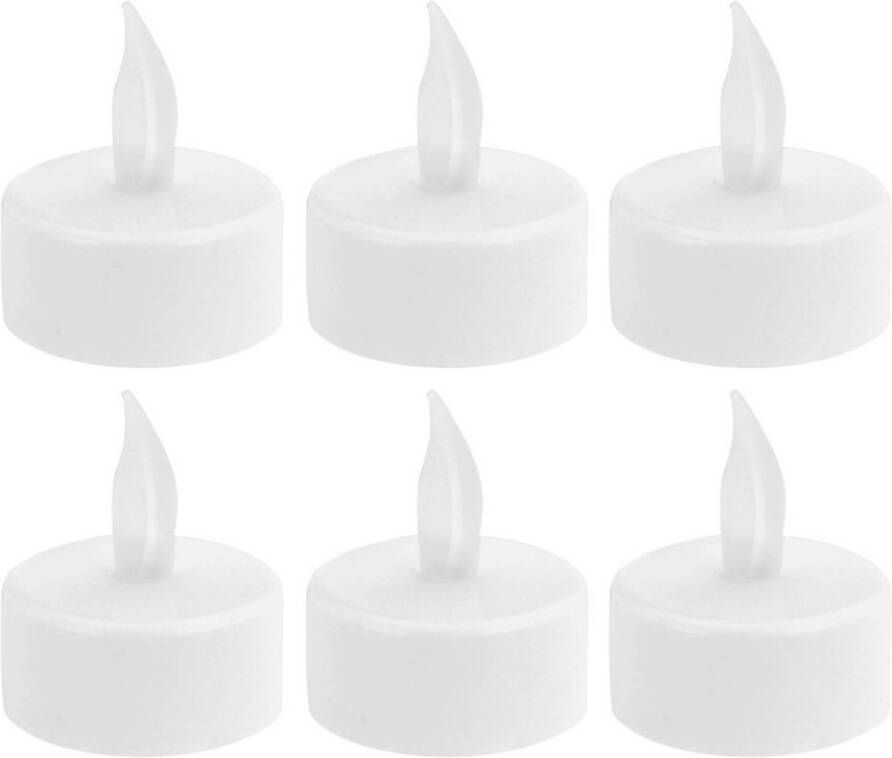 Merkloos Led theelichtjes waxinelichtjes wit 6x stuks LED kaarsen