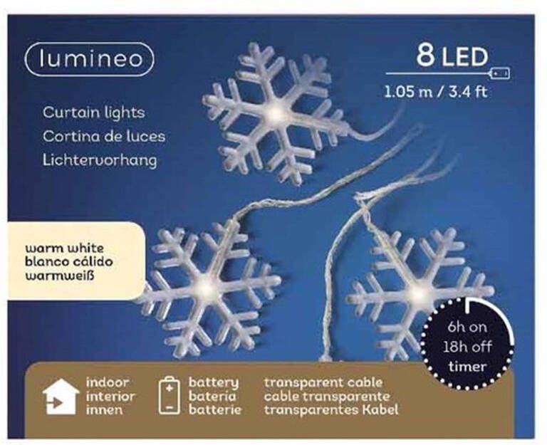 Merkloos LED verlichting sneeuwvlok kerstdecoratie 50 cm Lichtsnoeren