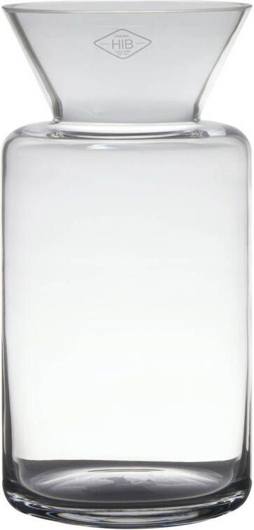 Merkloos Transparante luxe stijlvolle vaas vazen van glas 30 x 15 cm Bloemen boeketten vaas voor binnen gebruik Vazen