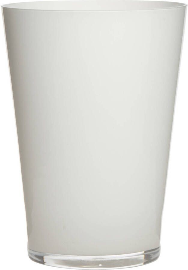 Merkloos Luxe stijlvolle witte bloemenvaas 30 x 22 cm van glas Vazen