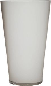 Merkloos Luxe witte conische stijlvolle vaas vazen van glas 40 x 25 cm Bloemen boeketten vaas voor binnen gebruik Vazen
