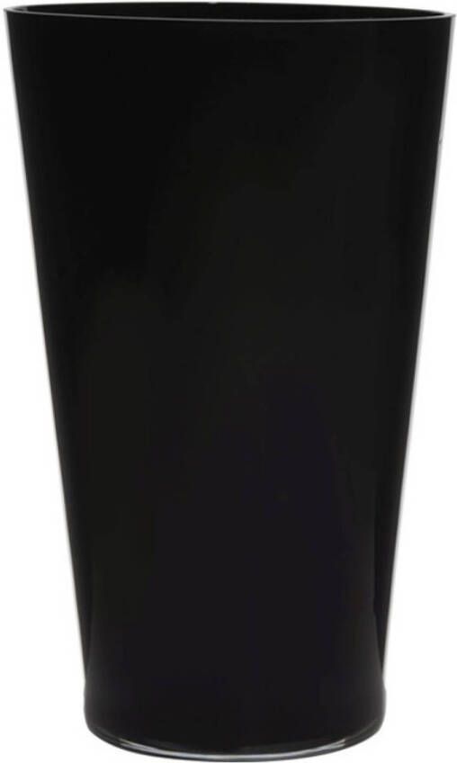 Merkloos Luxe stijlvolle zwarte bloemenvaas H40 x B25 cm van glas Vazen