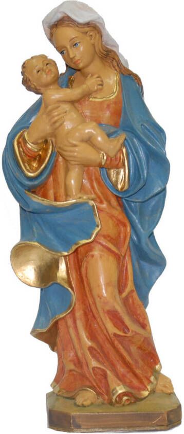 Merkloos Maria met kindje Jezus figuur kerstbeeldje 25 cm Kerstbeeldjes