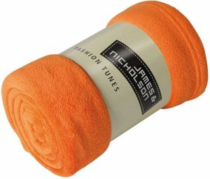 Merkloos Microvezel Fleece Deken Oranje Plaids